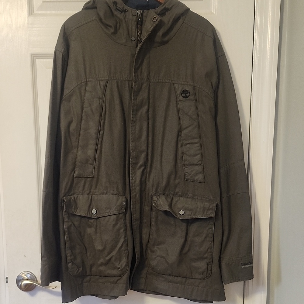 Timberland Men's Grey Hooded Field Jacket